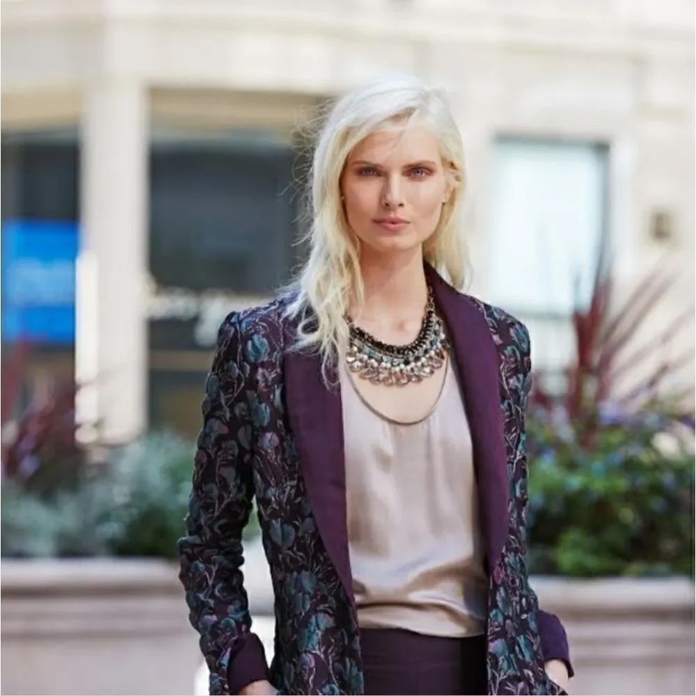 Marge Clothing Tall Fashion Elin Floral Jacket Blazer Silk Lining Sz 8 NWT $650